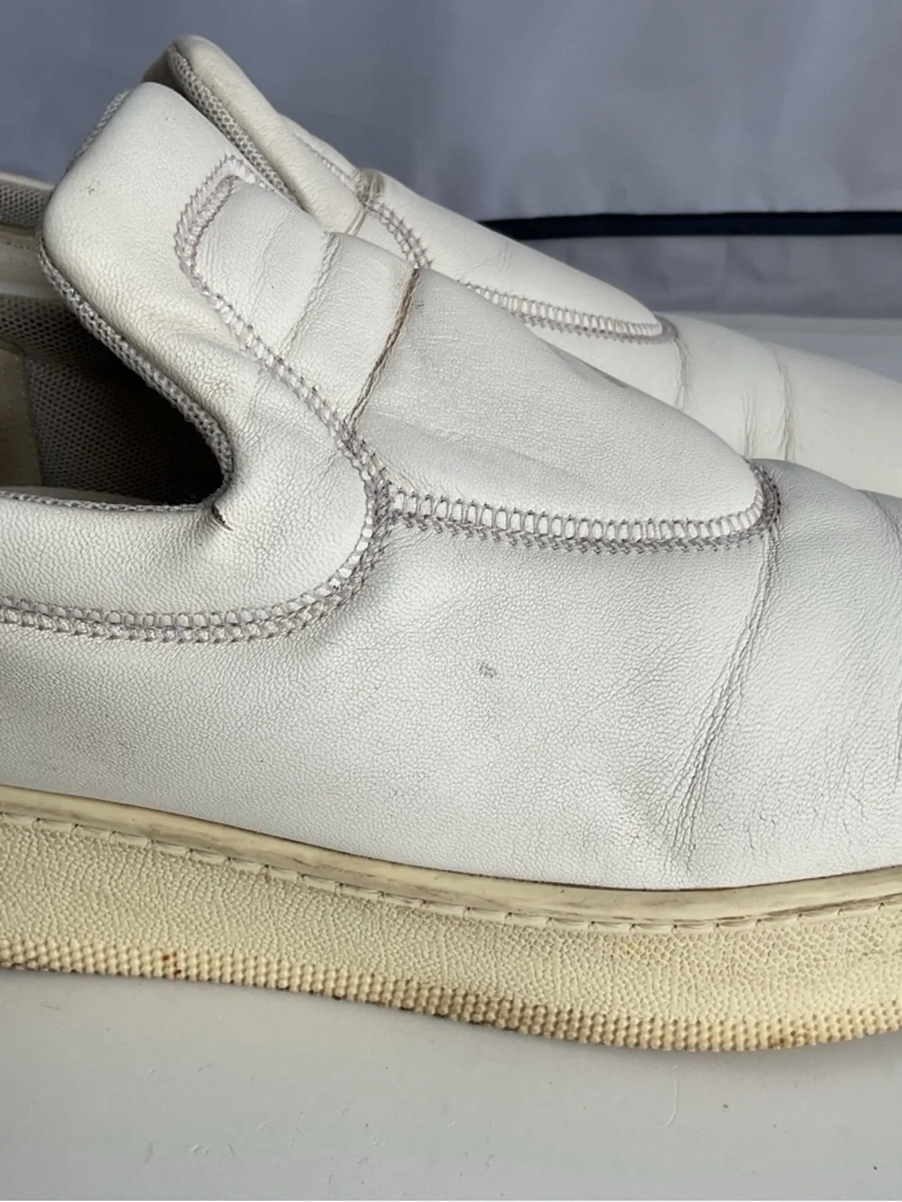 Celine Phoebe Philo Era White Leather Slip-On Platform Sneakers Shoes EU 38 - Picture 11 of 16